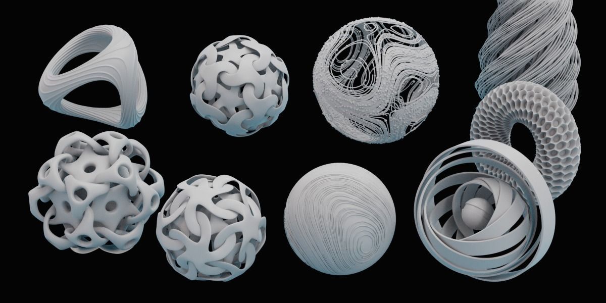 Abstract art kitbash set - create abstract art in minutes 3D model_15