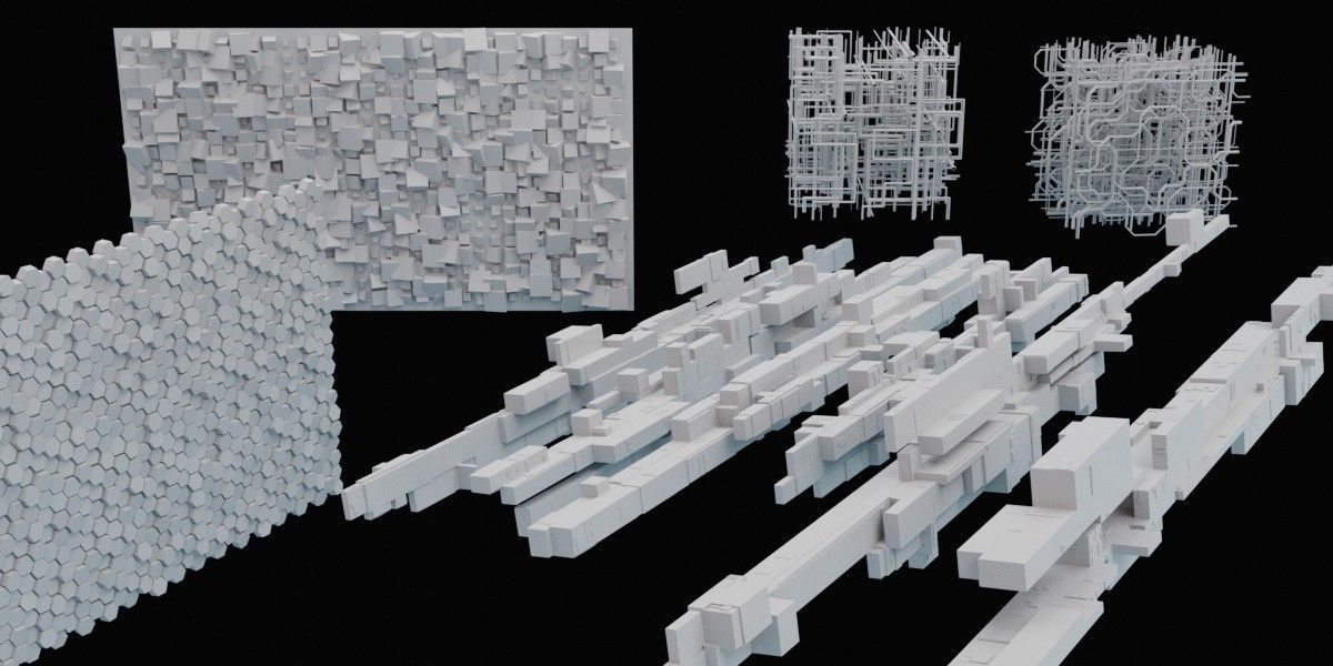 Abstract art kitbash set - create abstract art in minutes 3D model_12