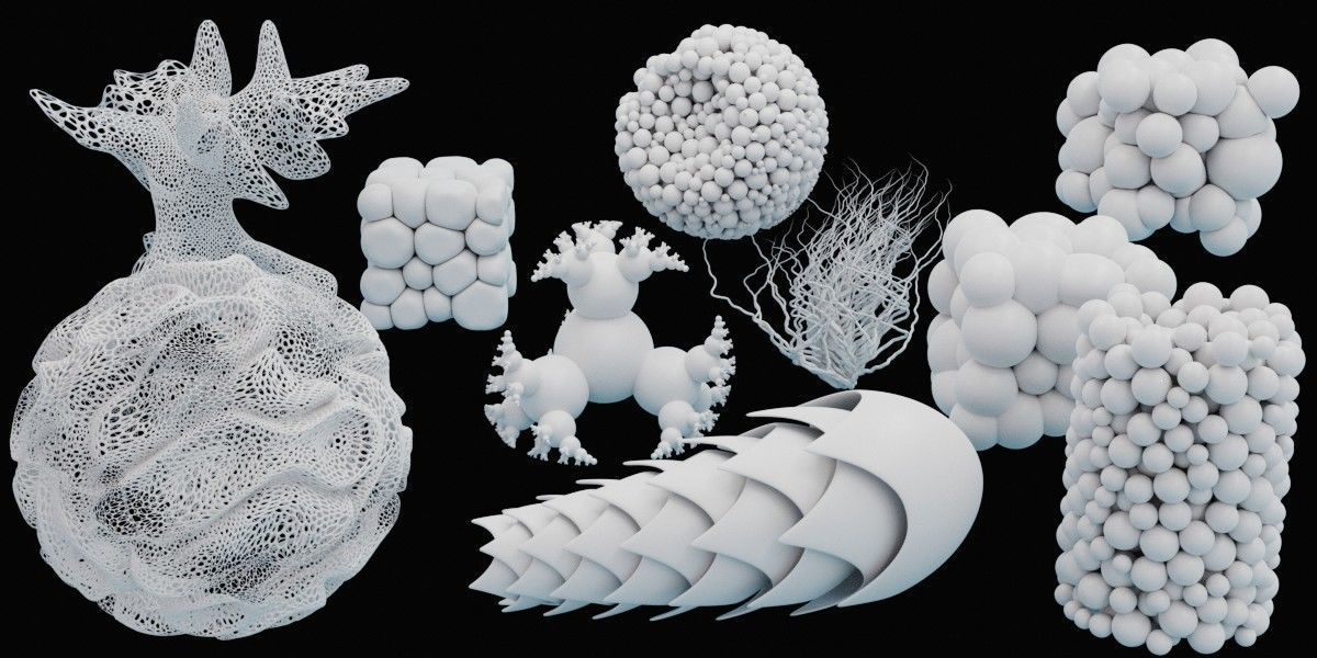 Abstract art kitbash set - create abstract art in minutes 3D model_7