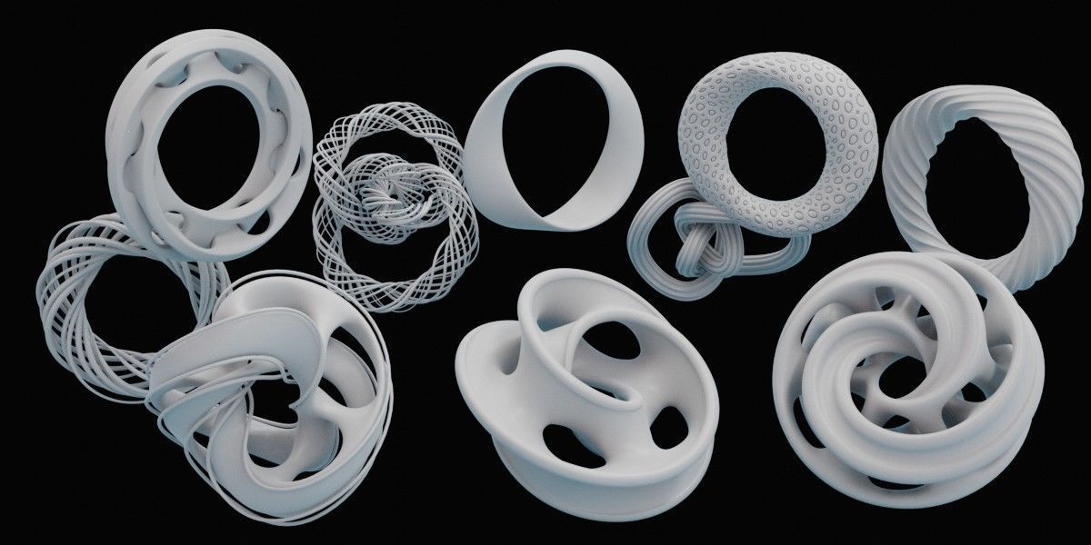 Abstract art kitbash set - create abstract art in minutes 3D model_14