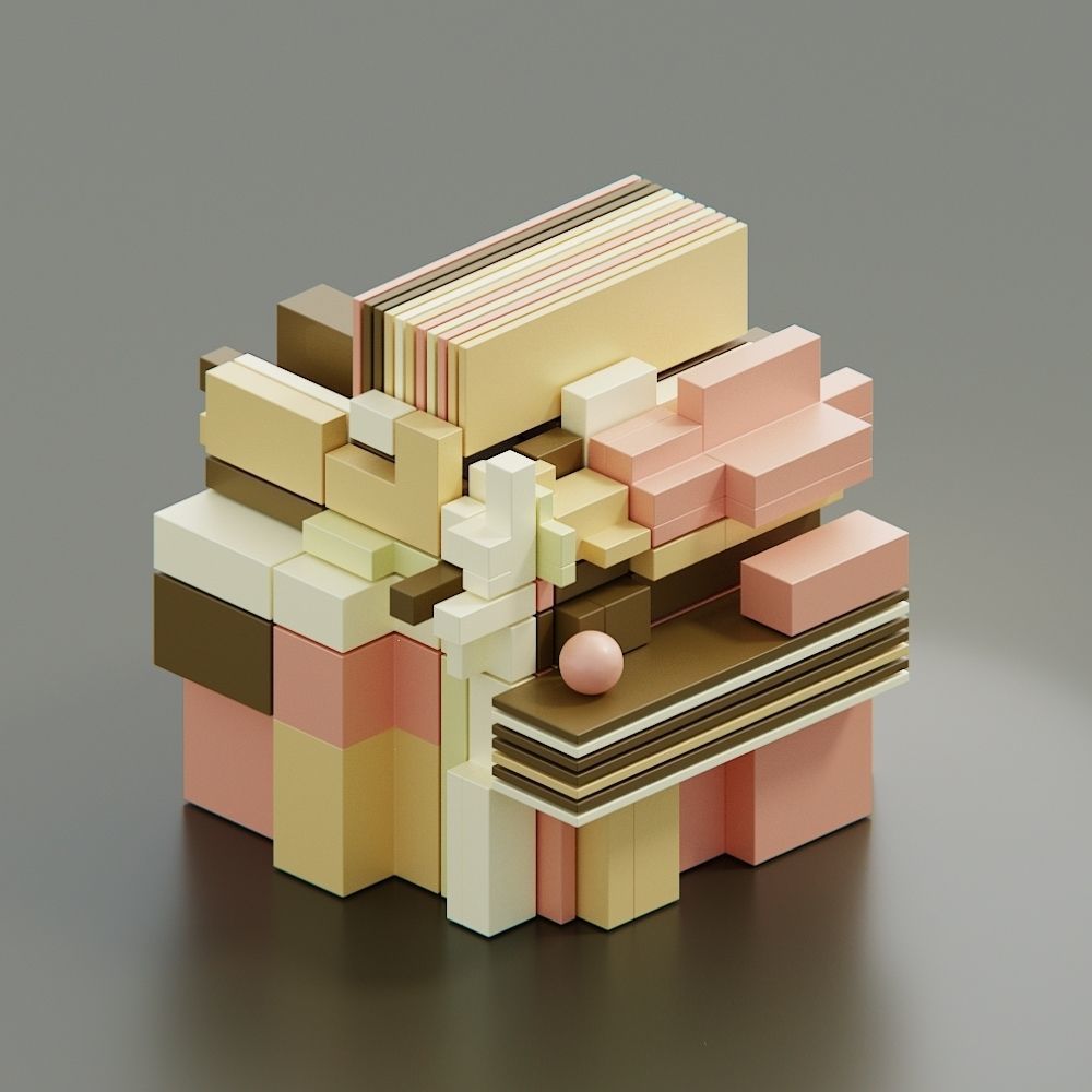 Abstract art kitbash set - create abstract art in minutes 3D model_2