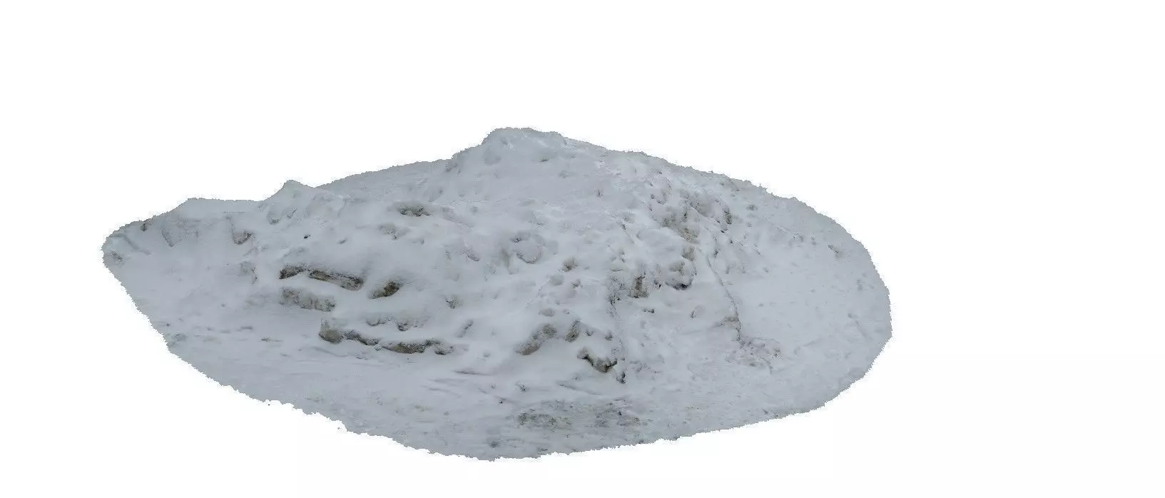 Winter snow mound 3D scan Low-poly 3D model_0