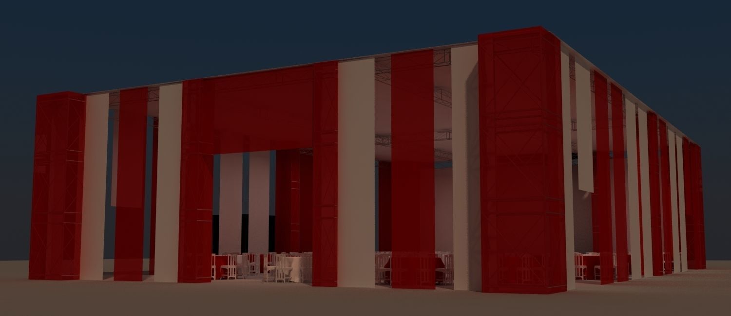 Awning for 1000 people for events 3D model_4