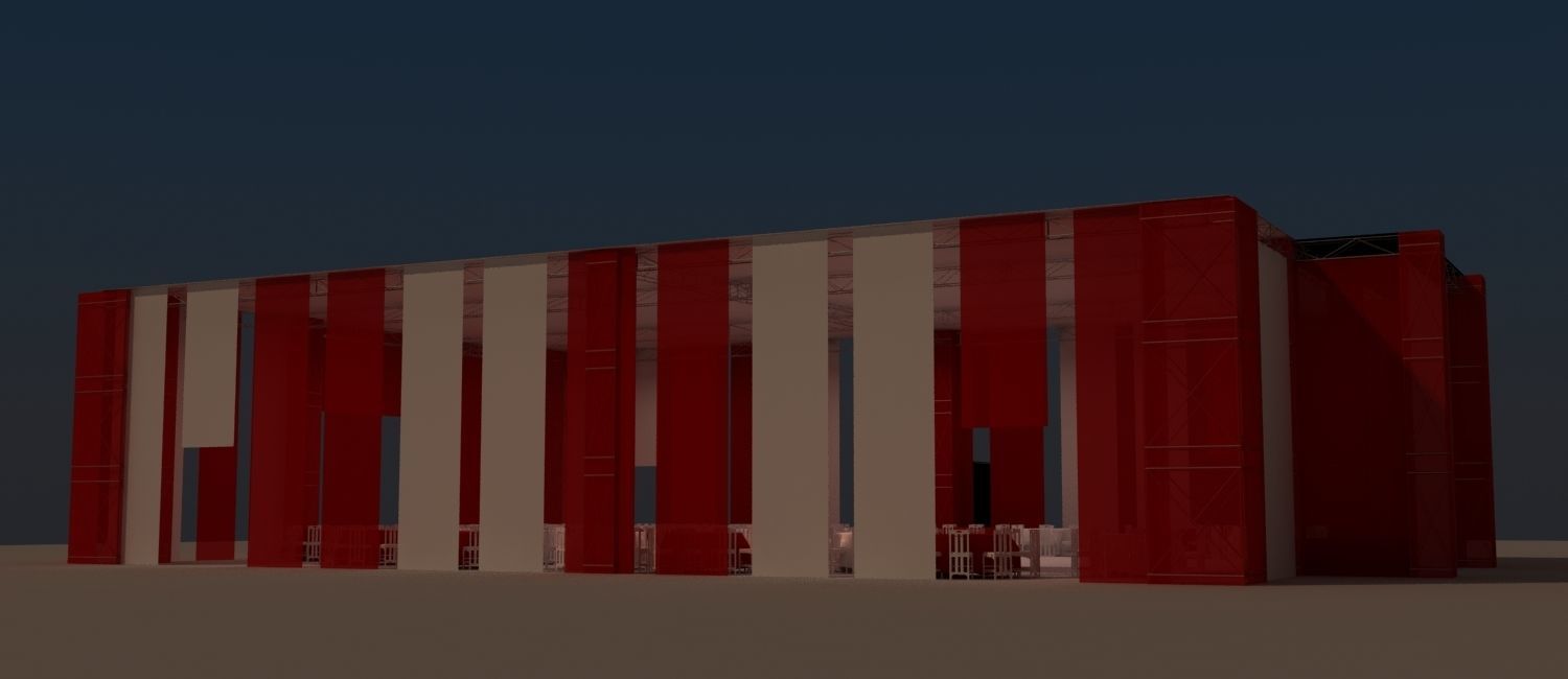 Awning for 1000 people for events 3D model_2