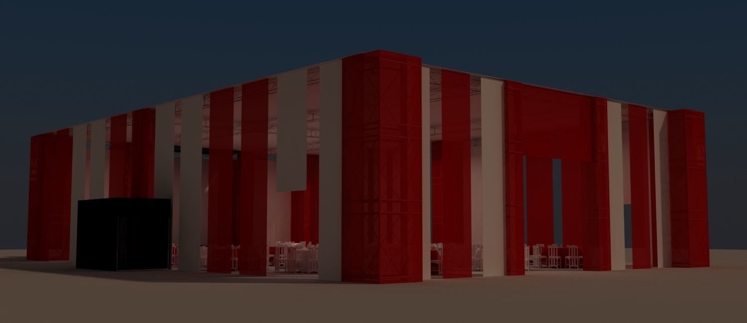 Awning for 1000 people for events 3D model_1
