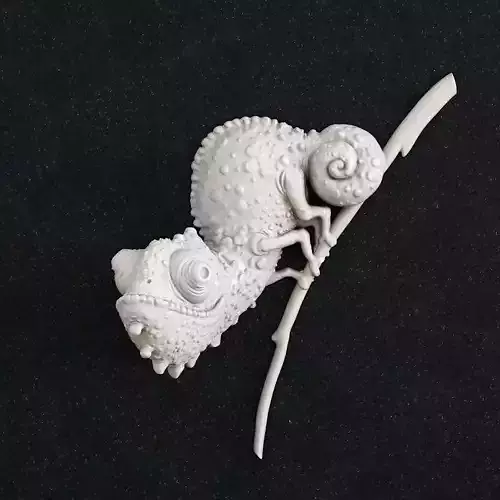 Chameleon 2 3d print model figurine of 3D print model
