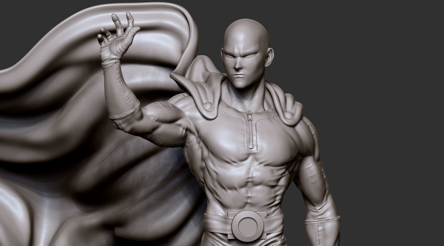 Saitama 3D Model statue of superhero 3D print model_6