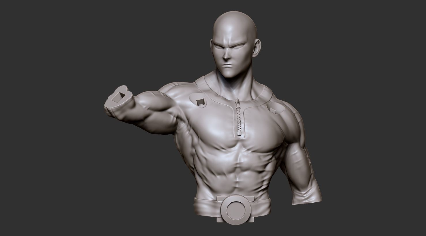Saitama 3D Model statue of superhero 3D print model_8