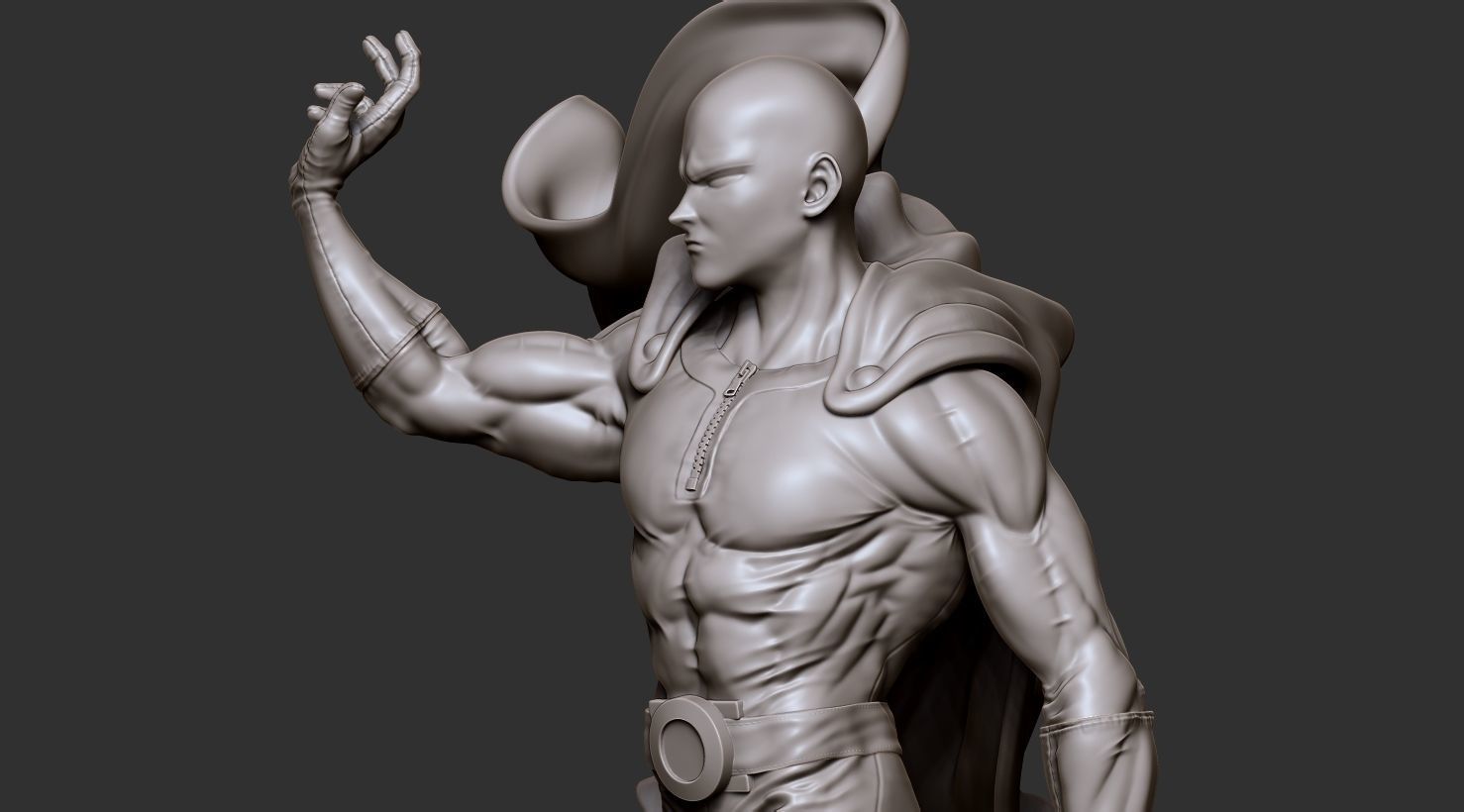 Saitama 3D Model statue of superhero 3D print model_7