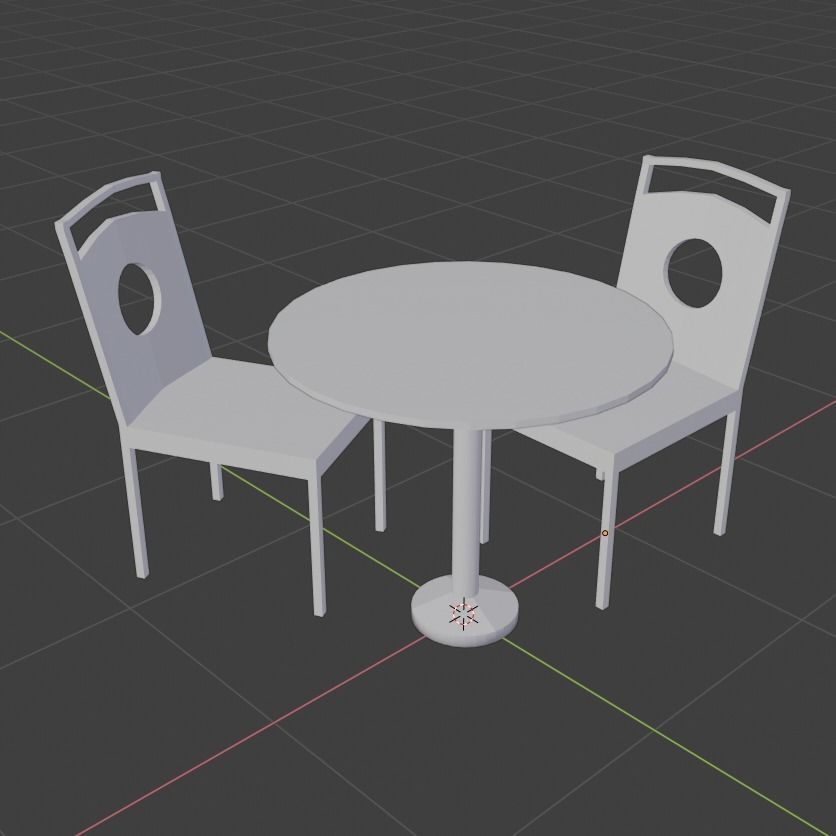 Dinner table Low-poly 3D model_3