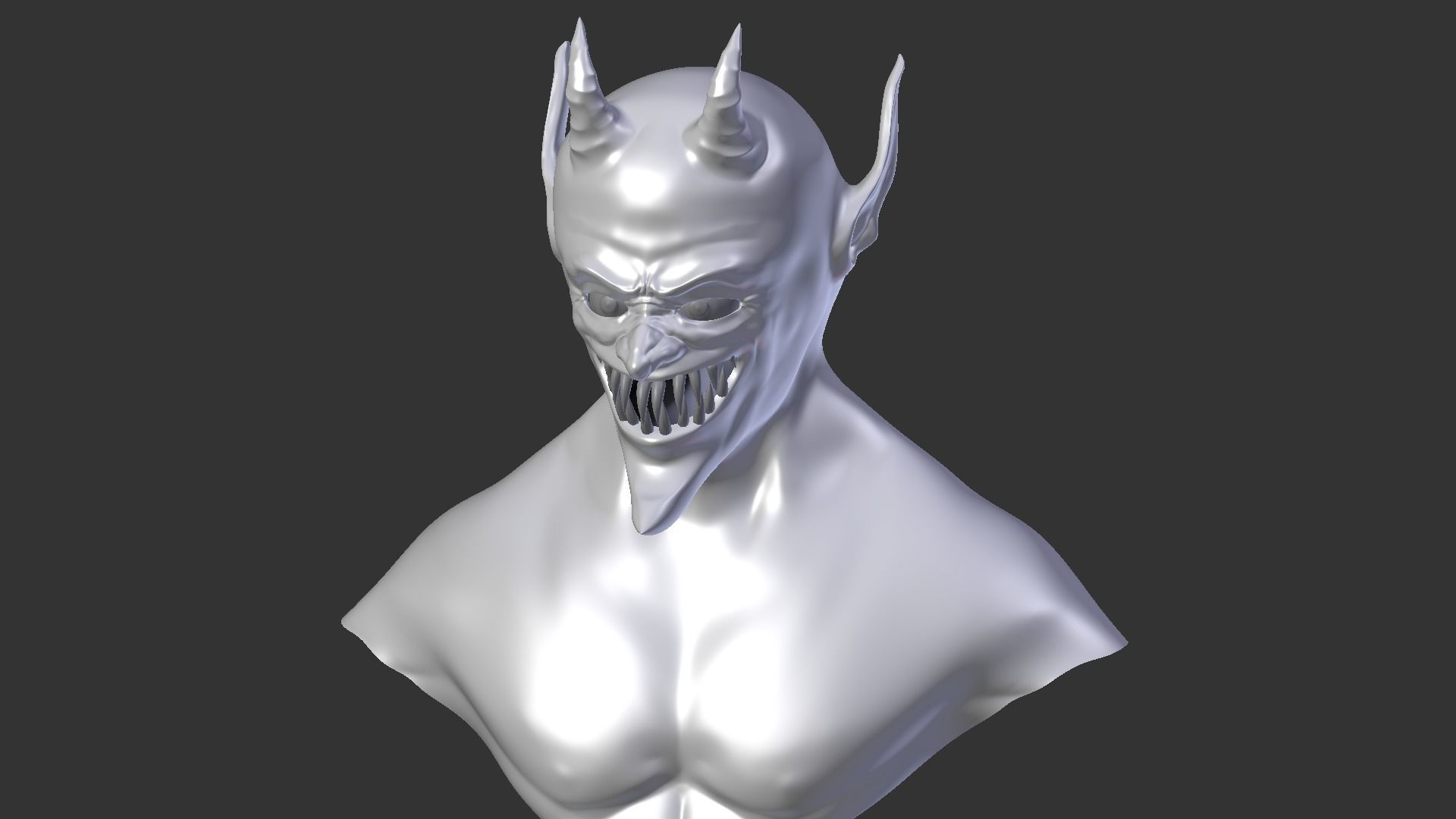 demonio 3d demon bust 3D model_2