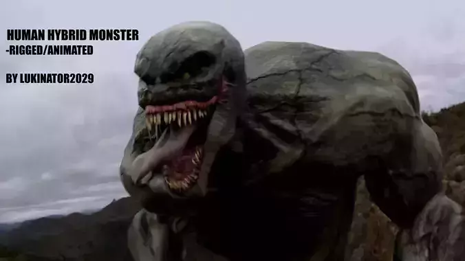 Alien Monster Rigged and animated 3D model