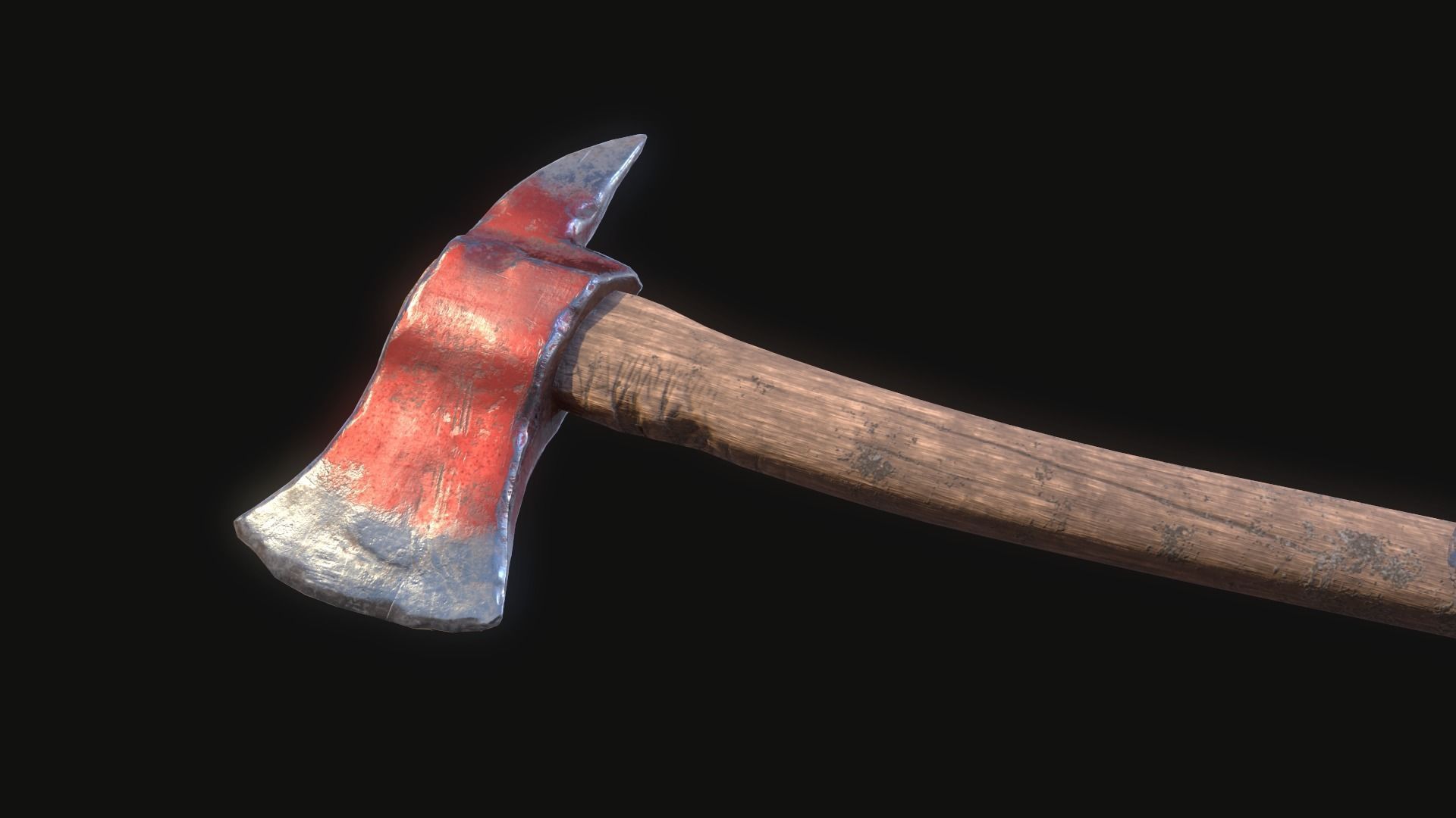 Fire Axe Low-poly 3D model_2