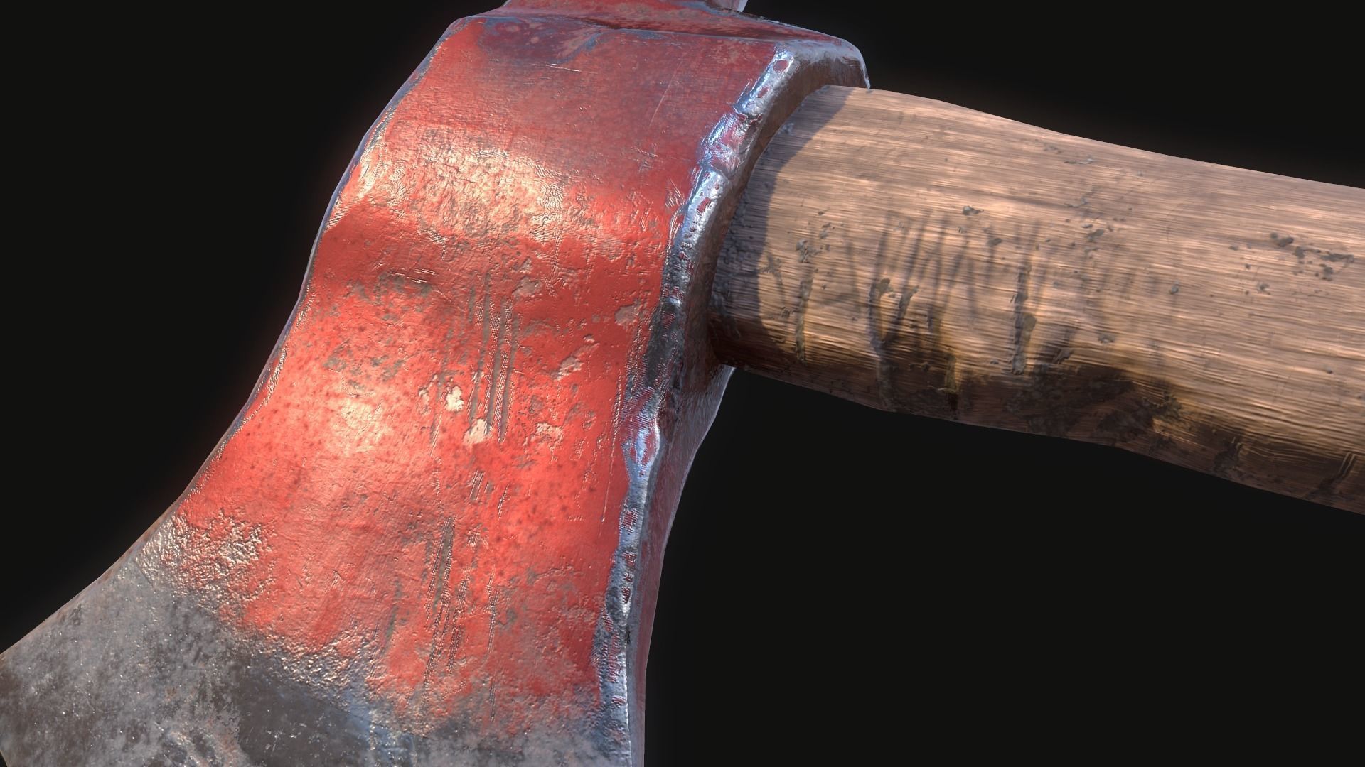Fire Axe Low-poly 3D model_1