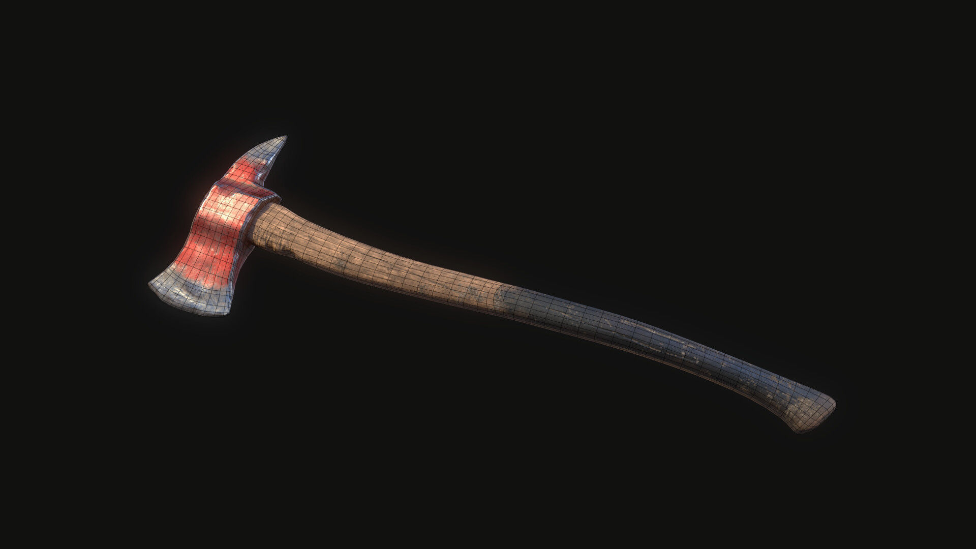 Fire Axe Low-poly 3D model_4