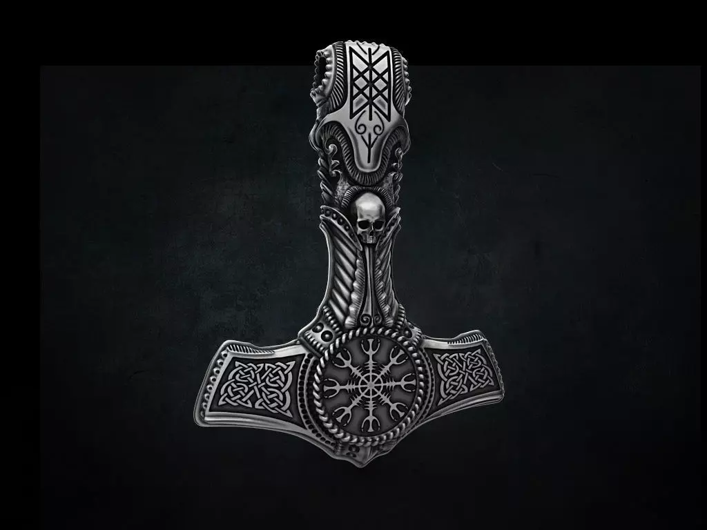 THOR Hammer Pendant STL 3D print 3D model for printing 3D print model