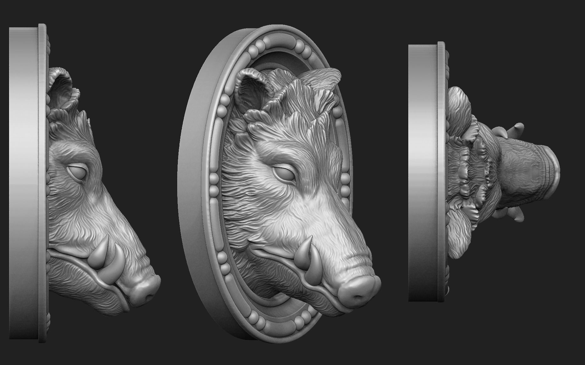 Boar Head Printable 3D print model_2