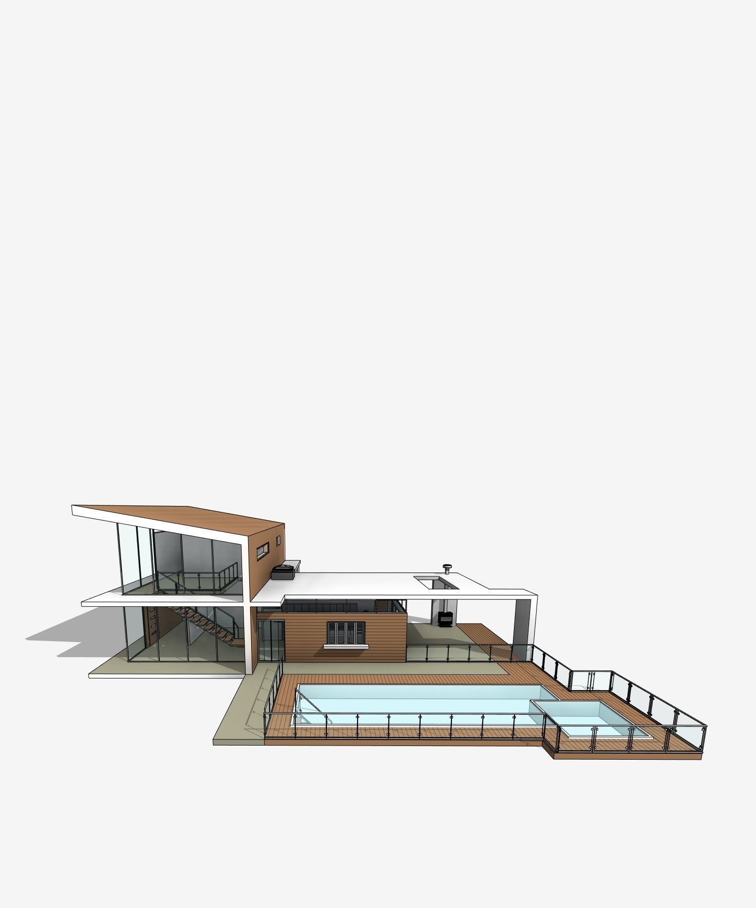 Figtree Modern Residential House Revit Model Low-poly 3D model_8