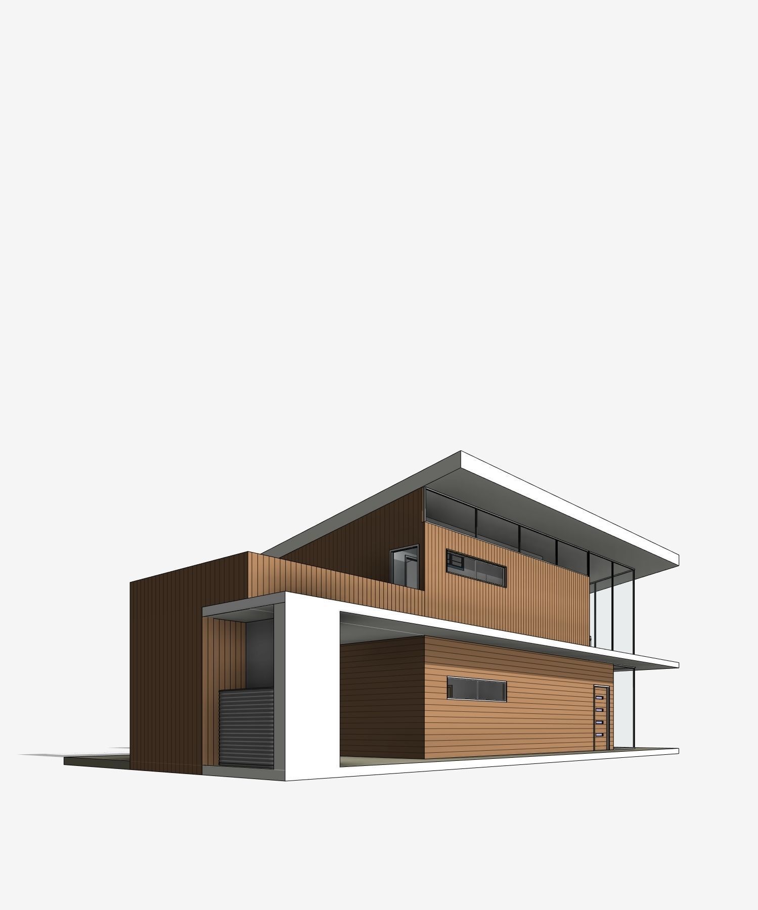 Figtree Modern Residential House Revit Model Low-poly 3D model_5