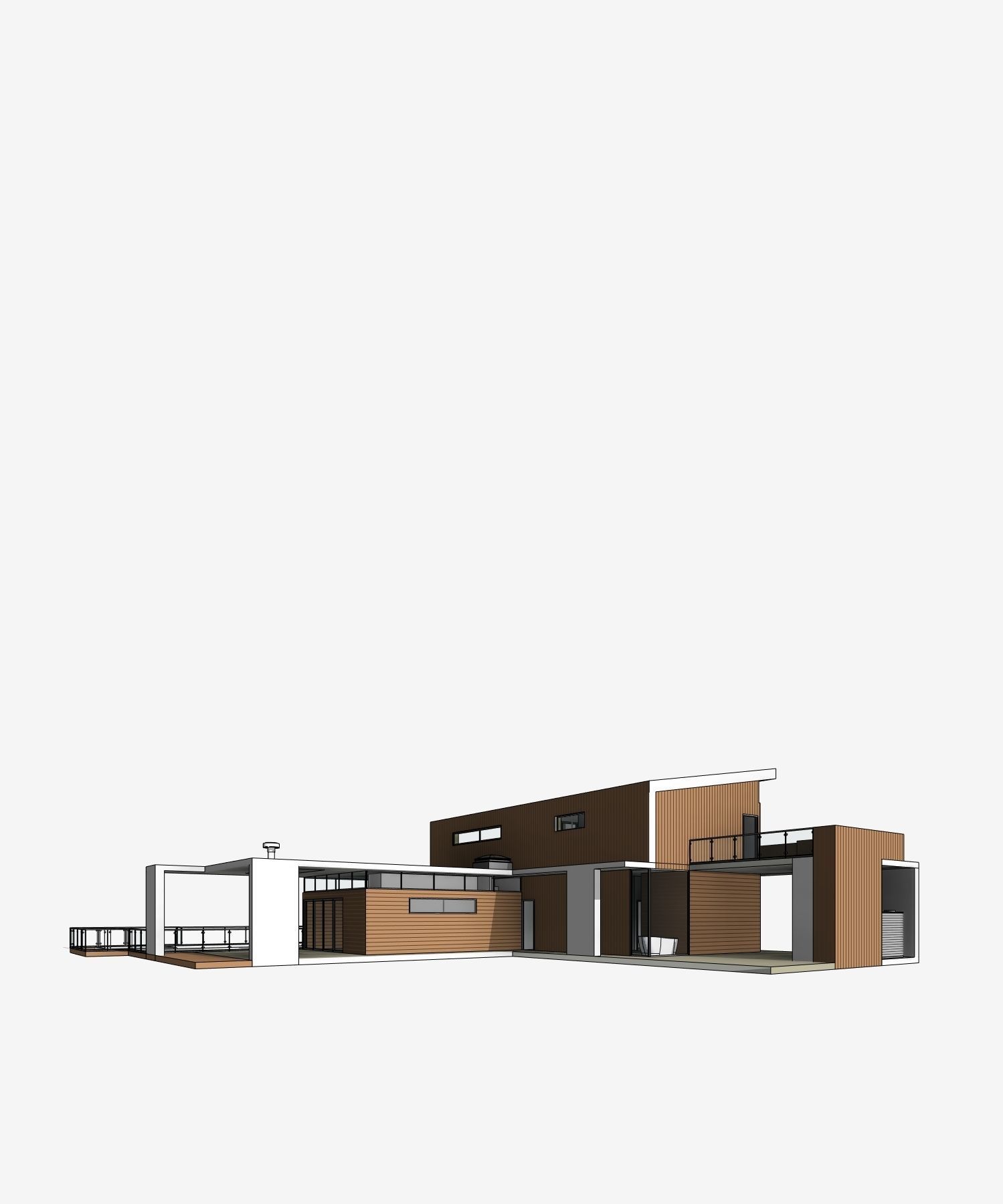 Figtree Modern Residential House Revit Model Low-poly 3D model_6