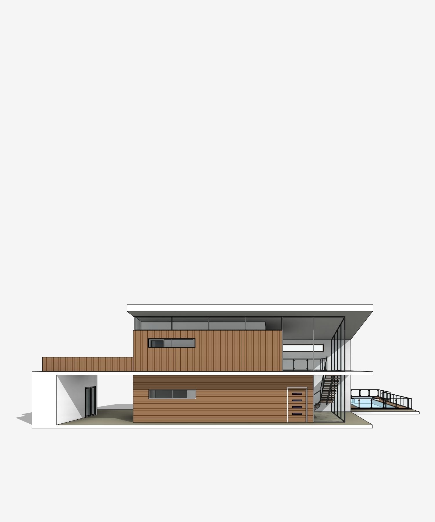 Figtree Modern Residential House Revit Model Low-poly 3D model_4