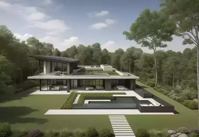 Figtree Modern Residential House Revit Model