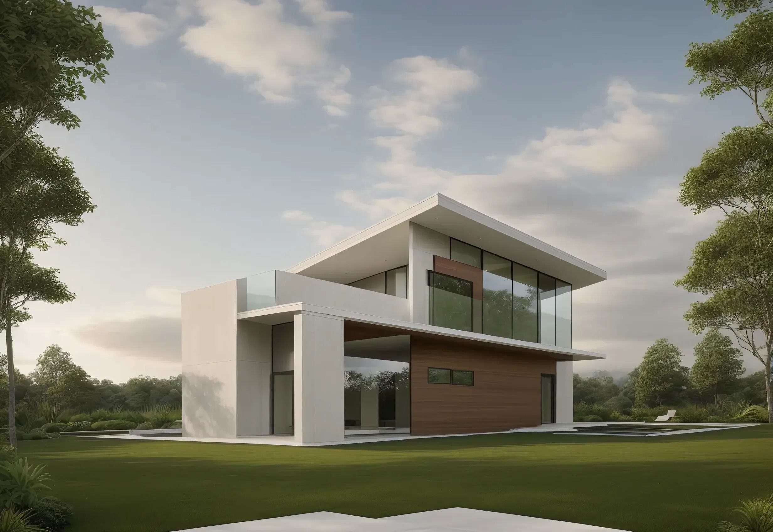 Figtree Modern Residential House Revit Model Low-poly 3D model_3