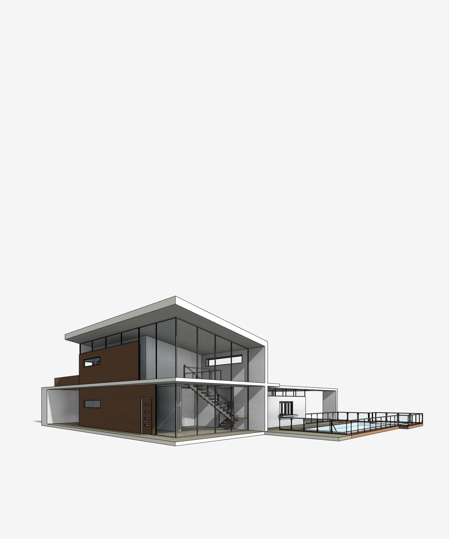 Figtree Modern Residential House Revit Model Low-poly 3D model_9