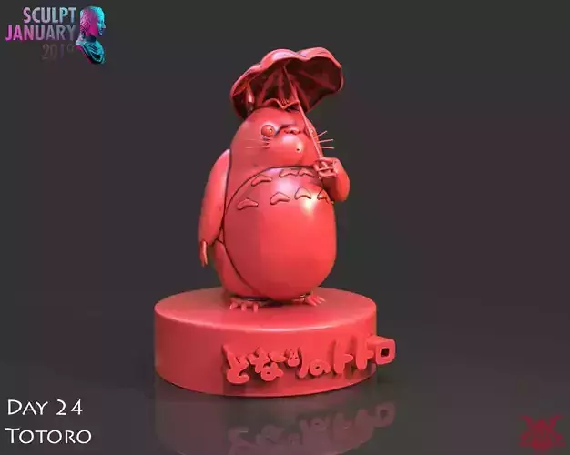 Totoro Sculpture Timelapse and Model 3D print model