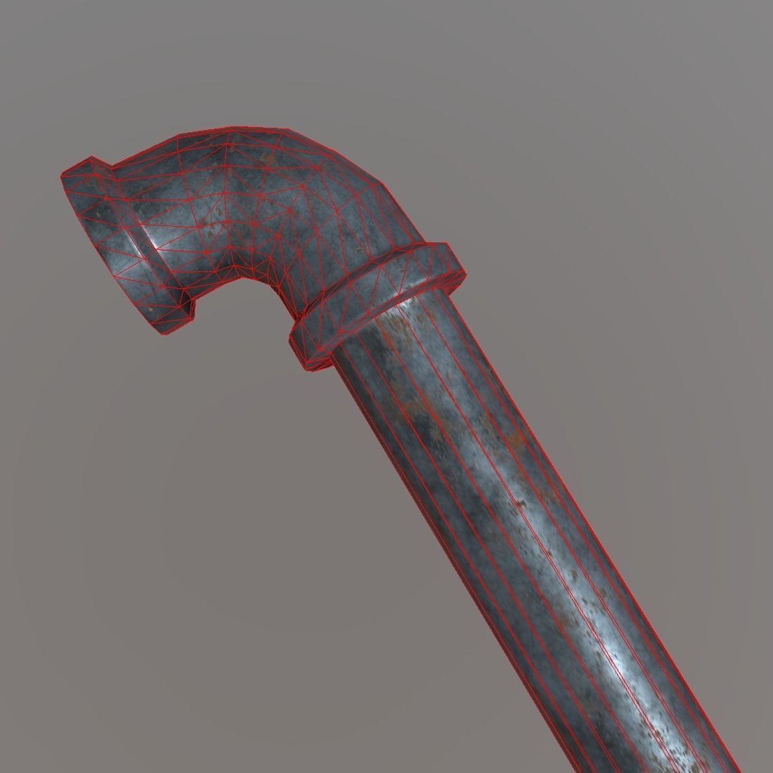 Pipe - metal Low-poly 3D model_4