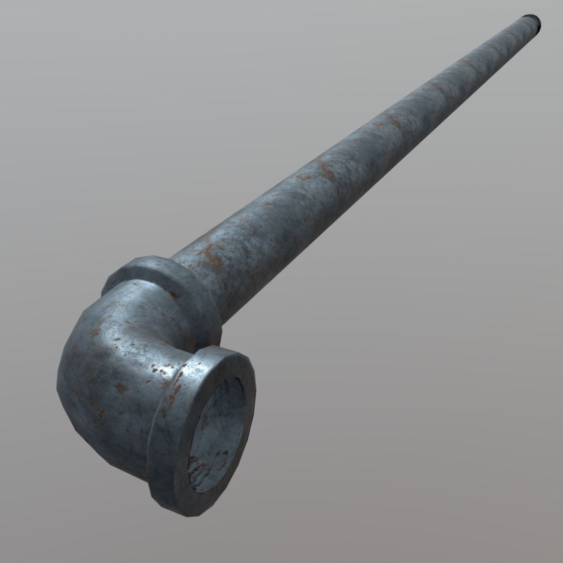 Pipe - metal Low-poly 3D model_2