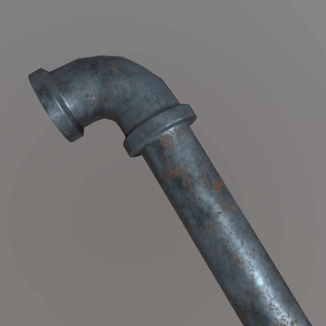 Pipe - metal Low-poly 3D model_3