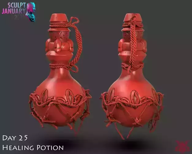 Healing Potion Timelapse And Model 