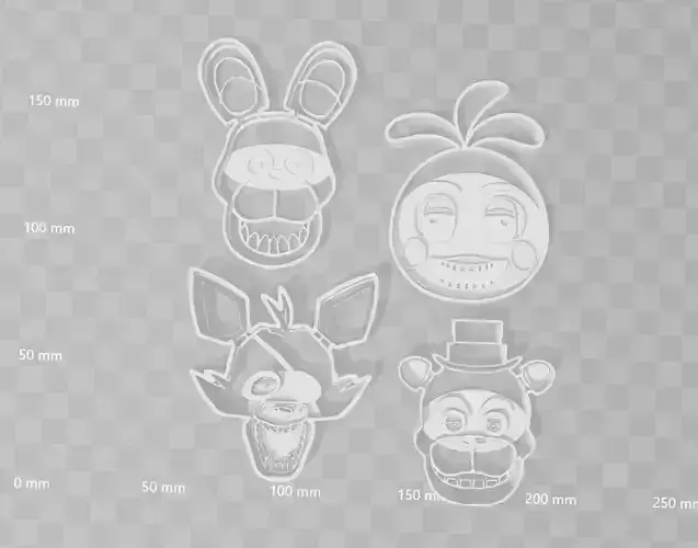 Five night at freddy cookie cutter bundle