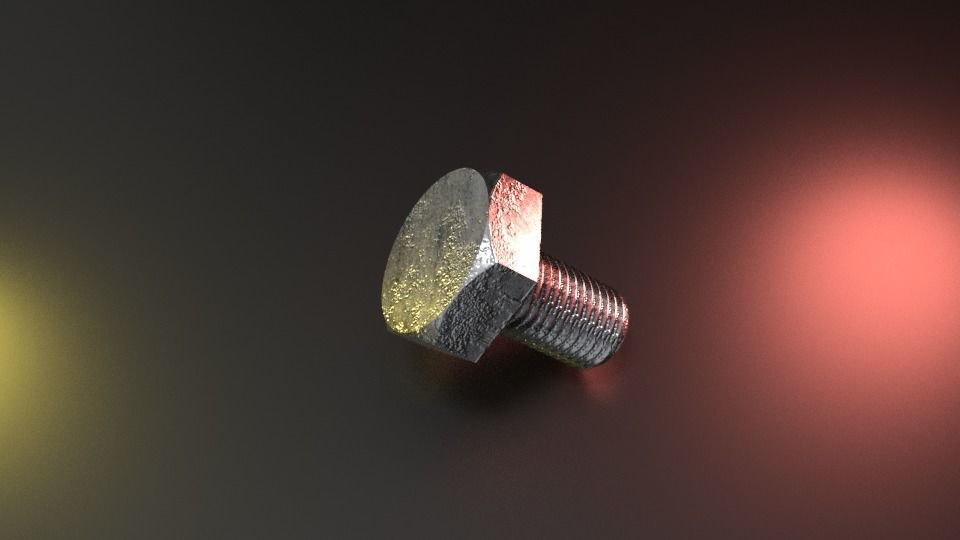 Nut Bolt and Screw Low-poly 3D model_10