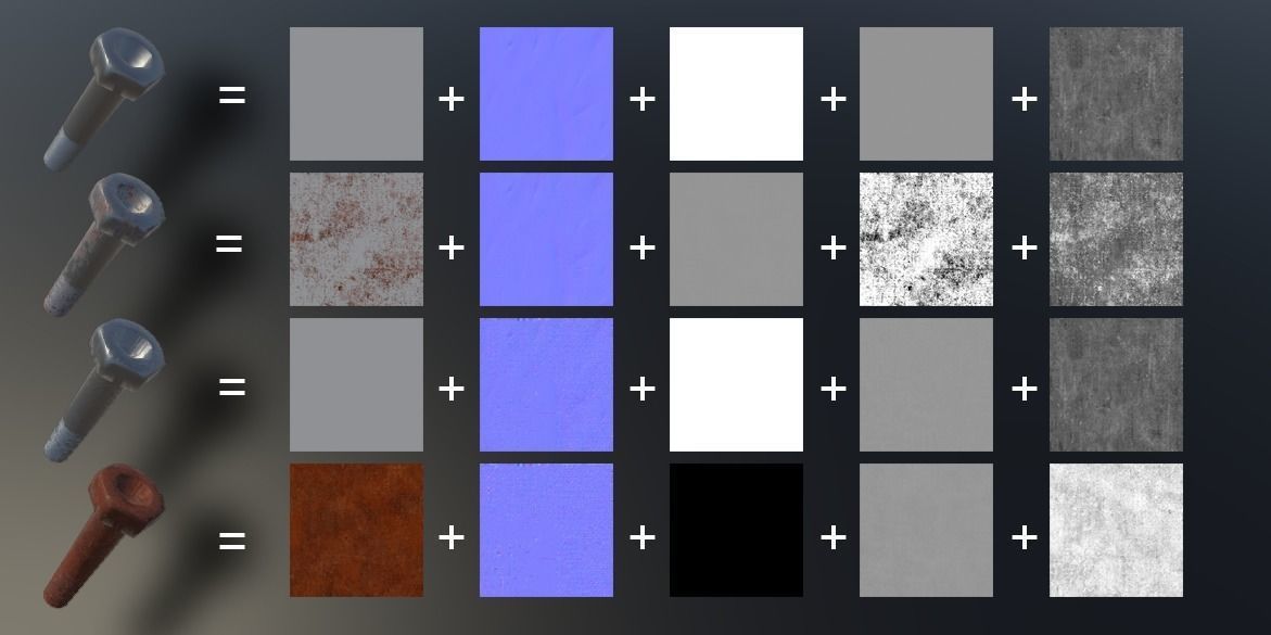 Nut Bolt and Screw Low-poly 3D model_14