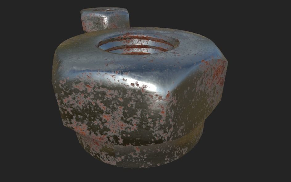 Nut Bolt and Screw Low-poly 3D model_13