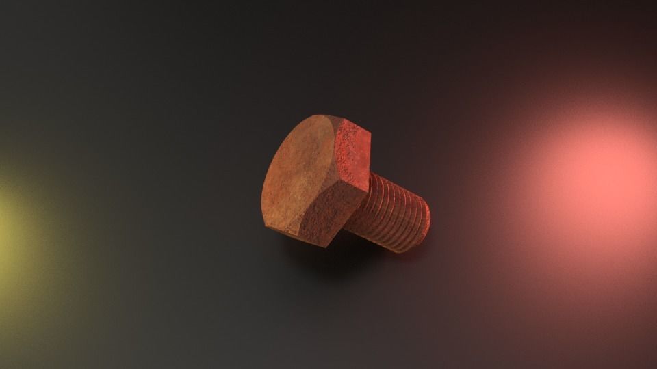 Nut Bolt and Screw Low-poly 3D model_8