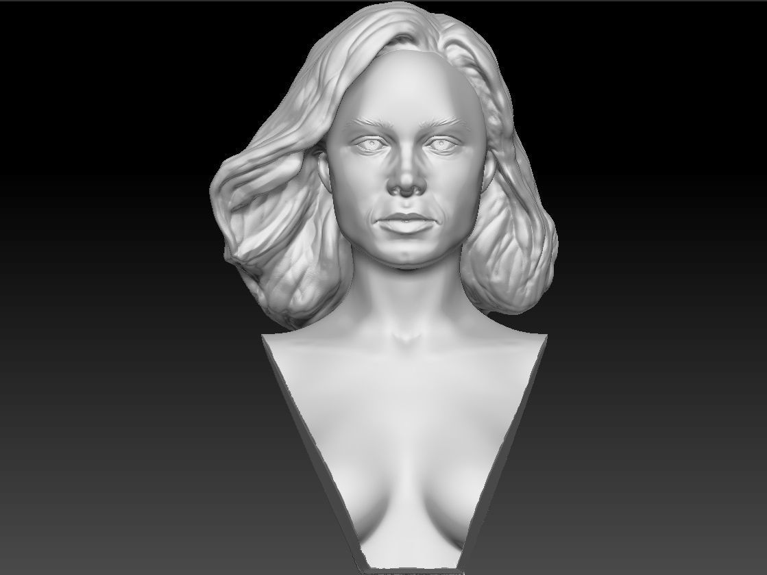 Brie Larson 3d model as Captain Marvel Carol Danvers bust 3D print model_18