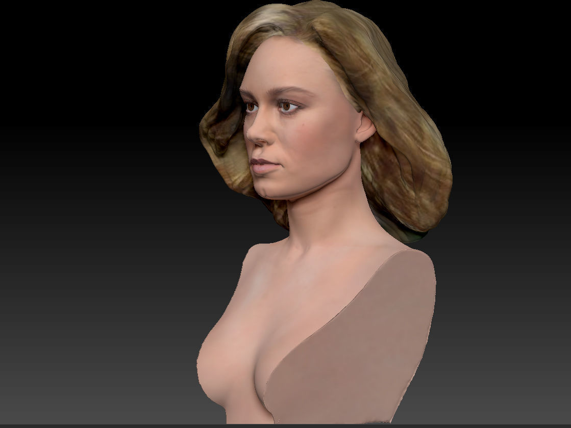 Brie Larson 3d model as Captain Marvel Carol Danvers bust 3D print model_23
