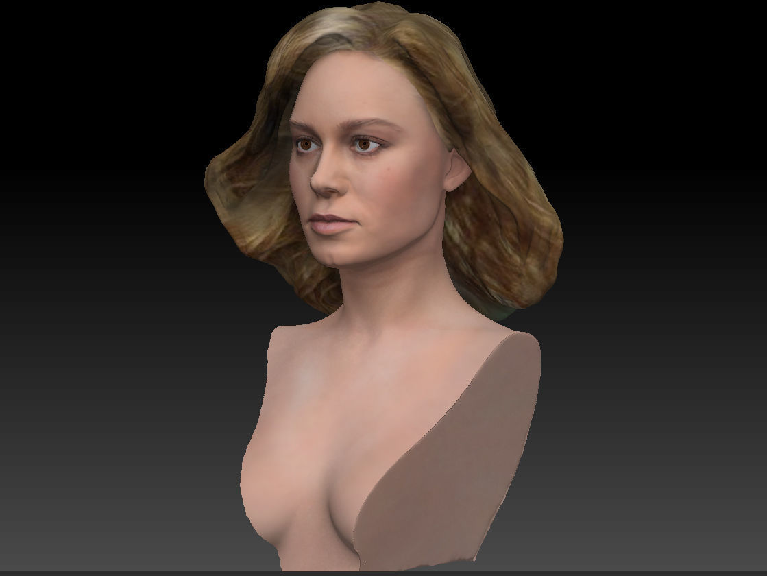 Brie Larson 3d model as Captain Marvel Carol Danvers bust 3D print model_8