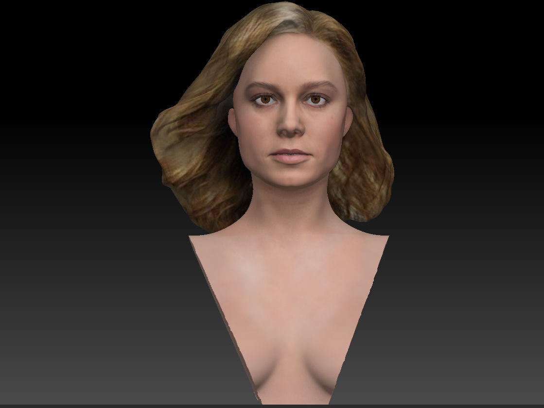 Brie Larson 3d model as Captain Marvel Carol Danvers bust 3D print model_4