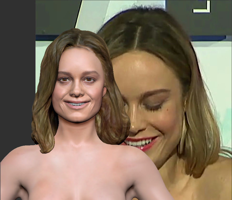 Brie Larson 3d model as Captain Marvel Carol Danvers bust 3D print model_5