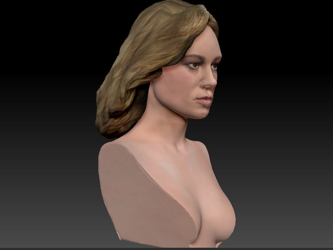 Brie Larson 3d model as Captain Marvel Carol Danvers bust 3D print model_9