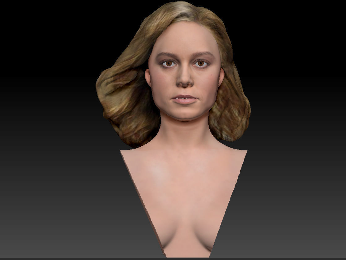 Brie Larson 3d model as Captain Marvel Carol Danvers bust 3D print model_25