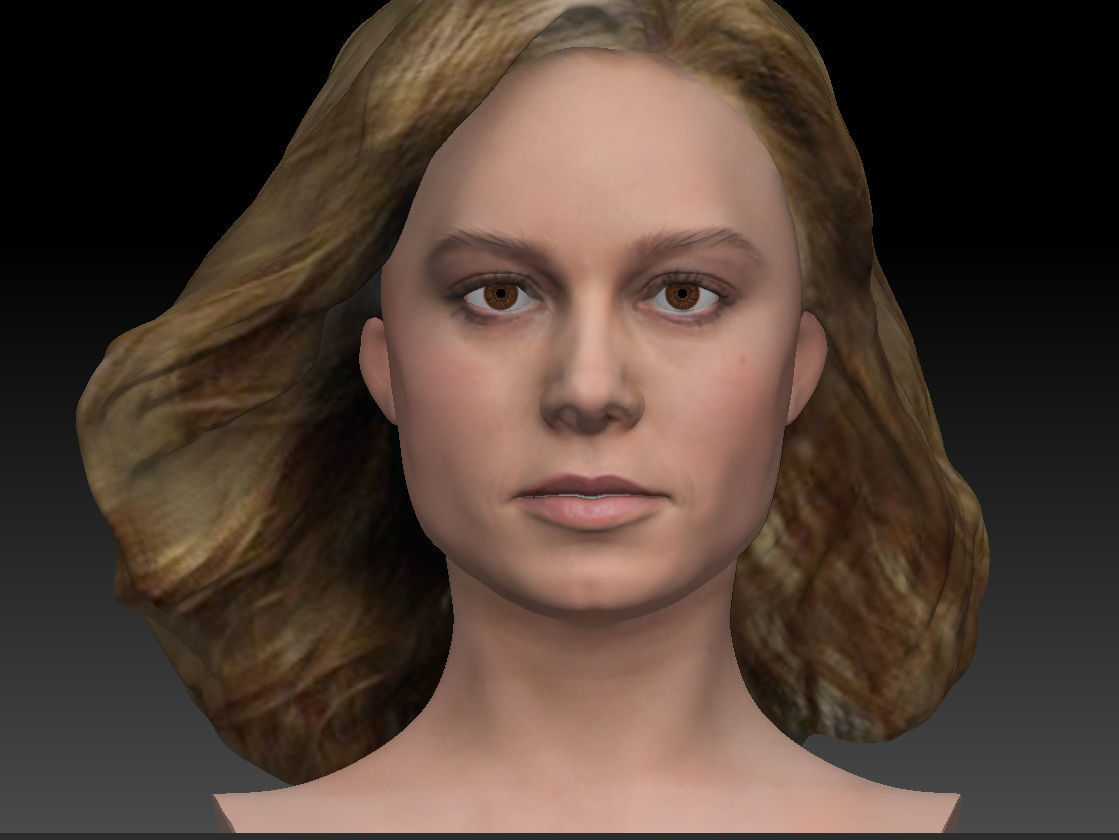 Brie Larson 3d model as Captain Marvel Carol Danvers bust 3D print model_11