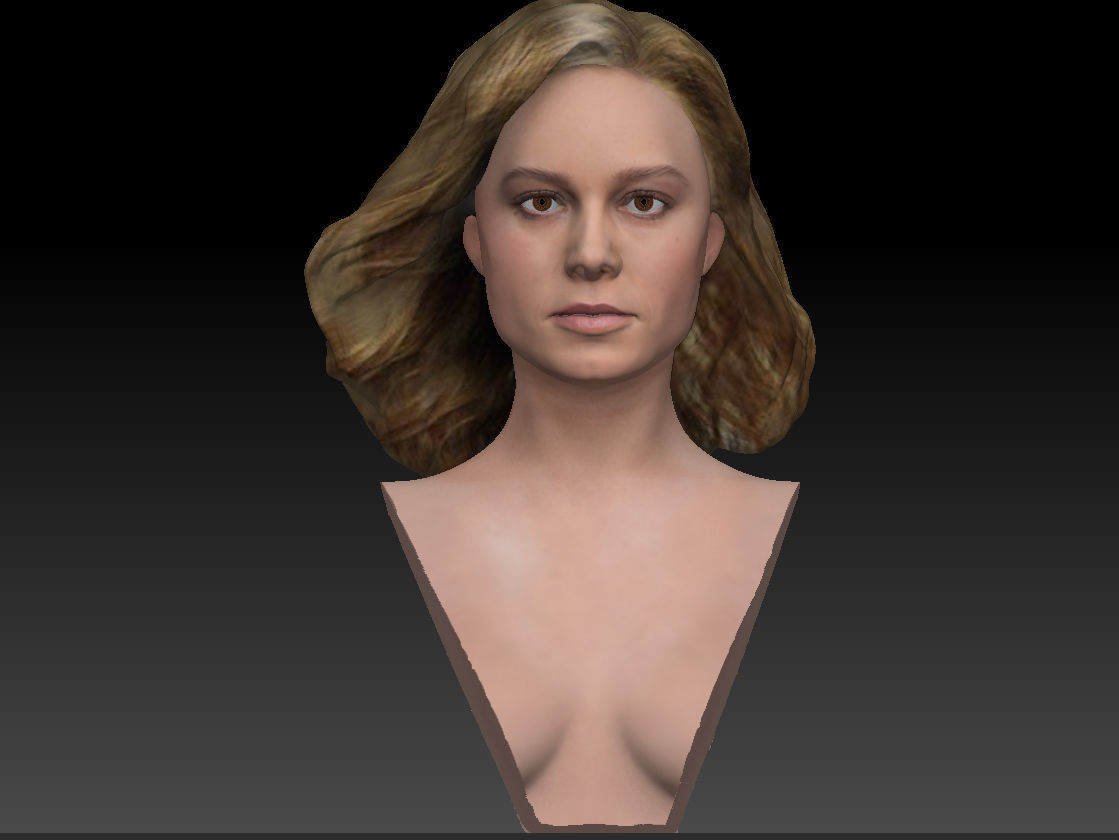 Brie Larson 3d model as Captain Marvel Carol Danvers bust 3D print model_20