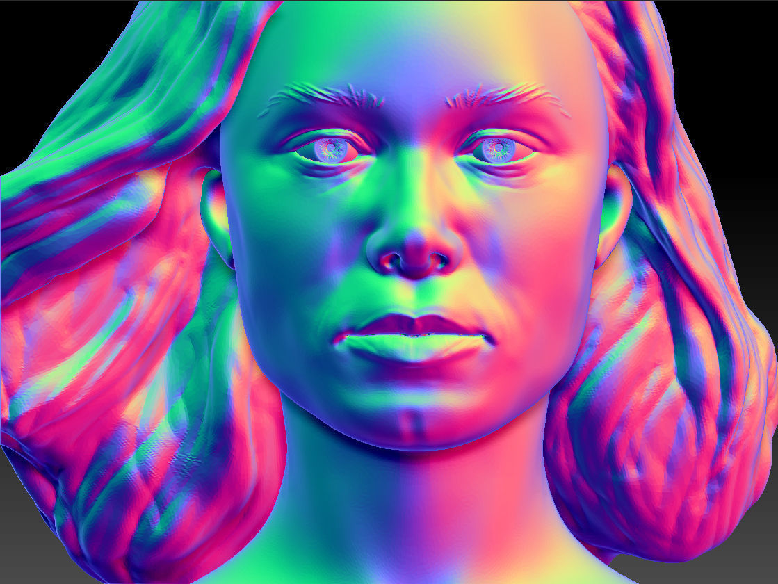 Brie Larson 3d model as Captain Marvel Carol Danvers bust 3D print model_17