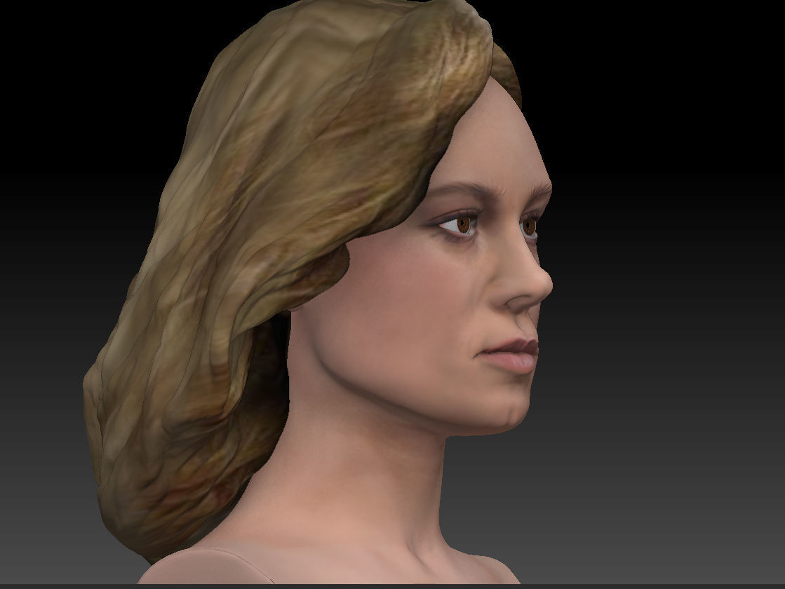 Brie Larson 3d model as Captain Marvel Carol Danvers bust 3D print model_19