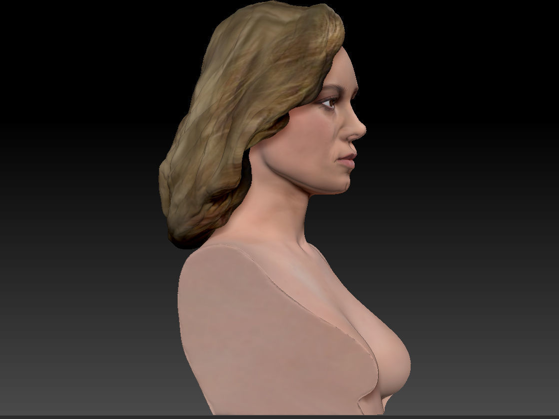 Brie Larson 3d model as Captain Marvel Carol Danvers bust 3D print model_21